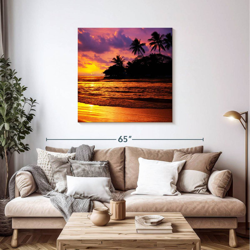Silhouette de palmiers tropicaux Gillard, H 39 po x l 39 po