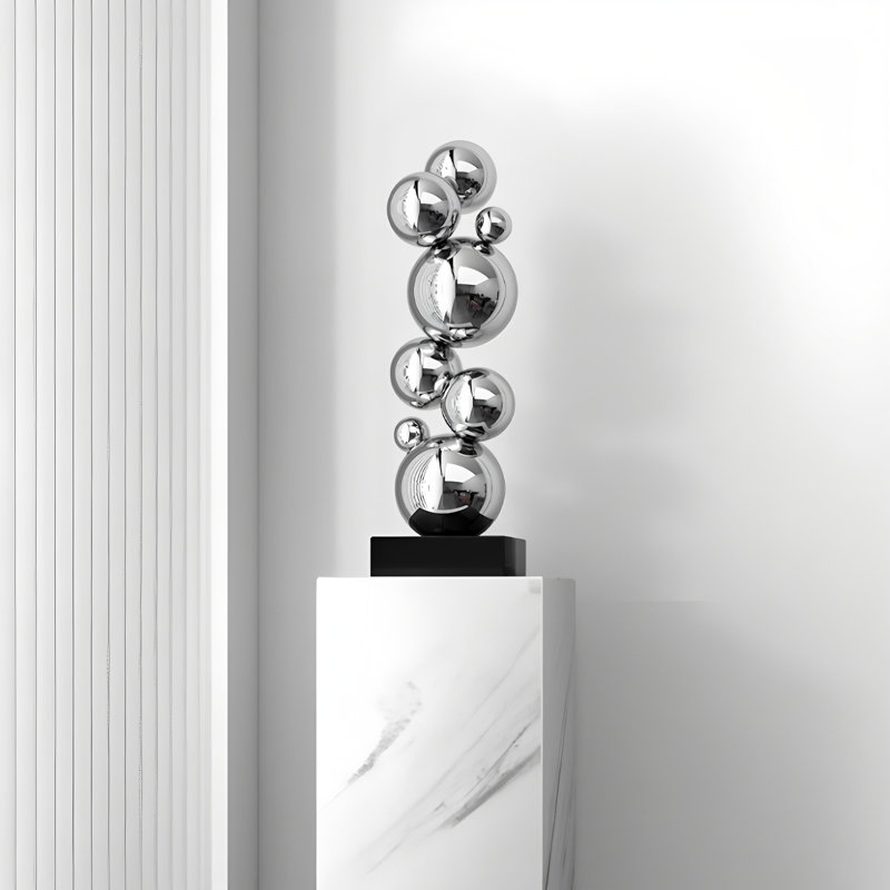 23.62"Modern silver stainless steel artwork