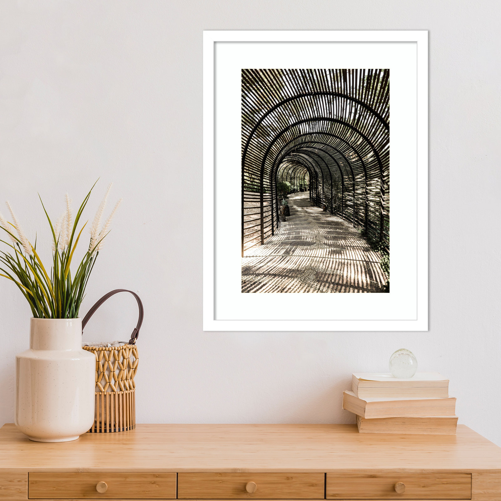 Nihan "Shadow Garden" Print, White, 21" H x 16" W
