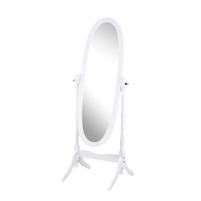 Miroir de plancher blanc de style traditionnel - corps réfléchissant disponible
