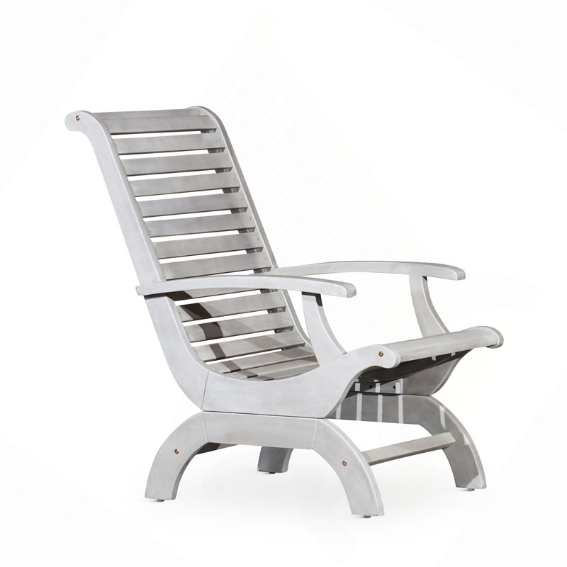 Chaise en bois d'eucalyptus, Argenté / Gris