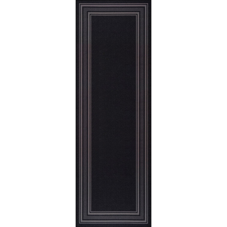 Raceland Black Non-Slip Area Rug