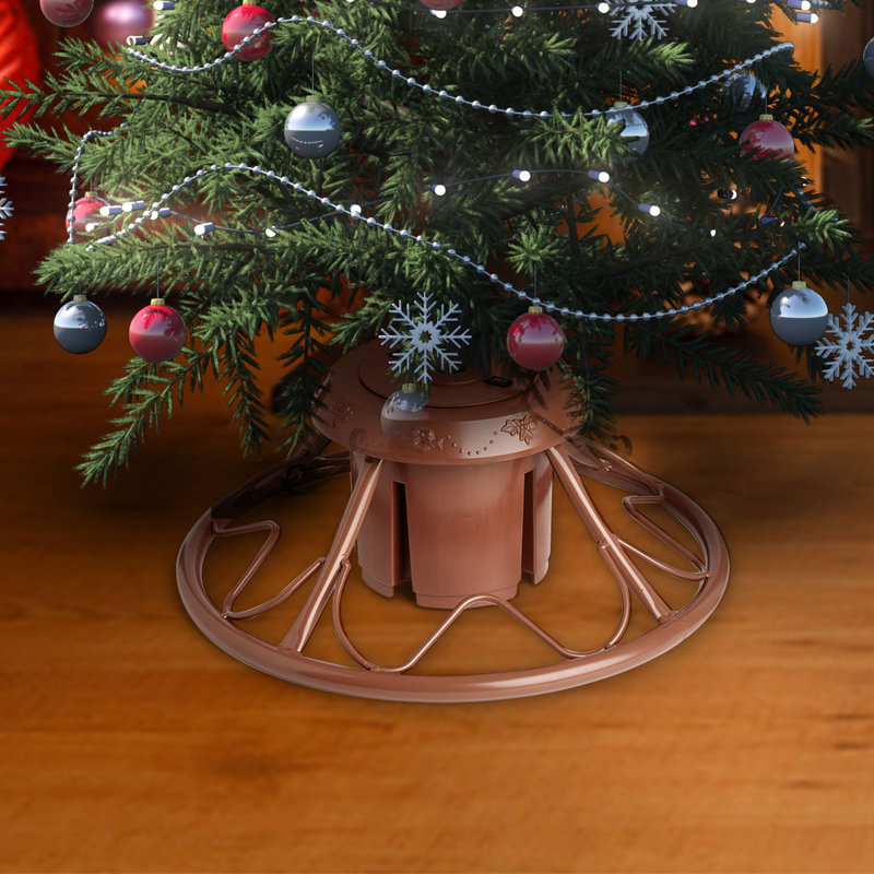 Red Barrel Studio® Rotating Tree Stand Base with Cascade Quick Set 5-Ft Pre-Lit Tree