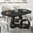 43"–59" Extendable Round Dining Table For 4-8,Oval Kitchen Dining Table With Storage,Black-68249650