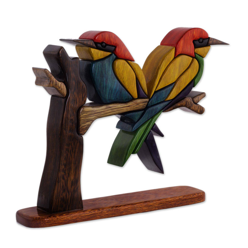 Sculpture oiseau en bois eaters abeille Eilley