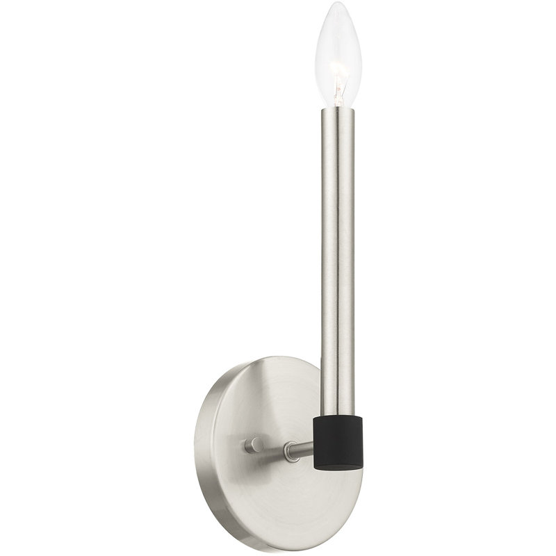5.125in Brushed Nickel Wall Sconce: Modern Steel Base for Elegant Lighting