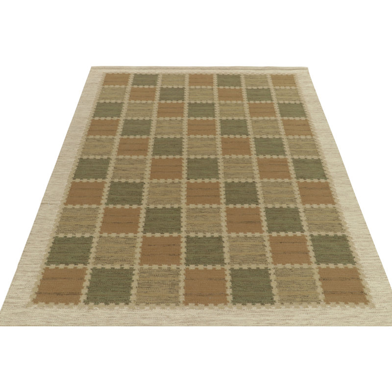 Scandinavian Wool Geometric Area Rug, Rectangle 8' x 10'