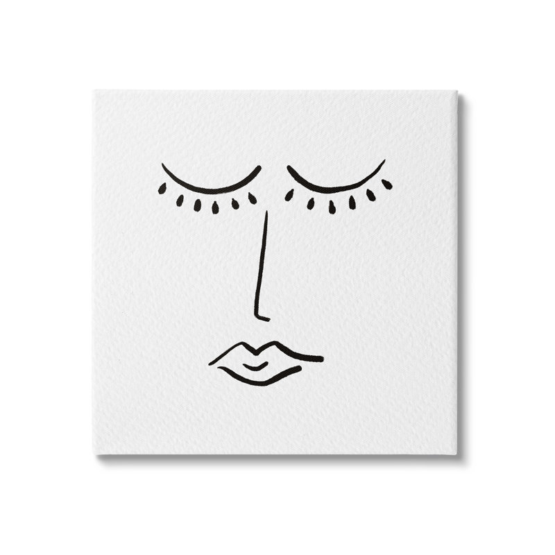 Style de griffonnage minimaliste, Plaque murale, L 17 po x H 17 po