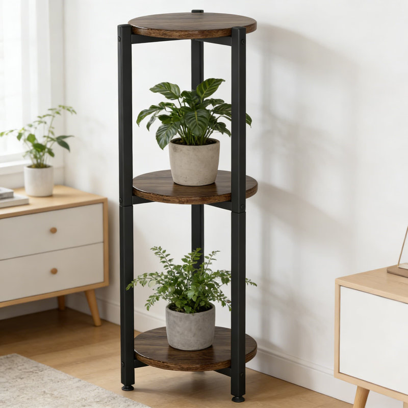 Support à plantes à 3 niveaux pour l'intérieur et l'extérieur, Brun