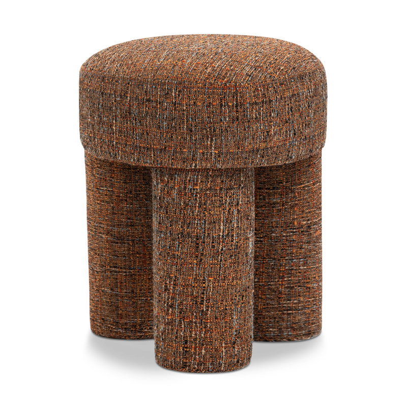 Repose-pieds carré large de 14,5 po Larson, Tissu de polyester cognac