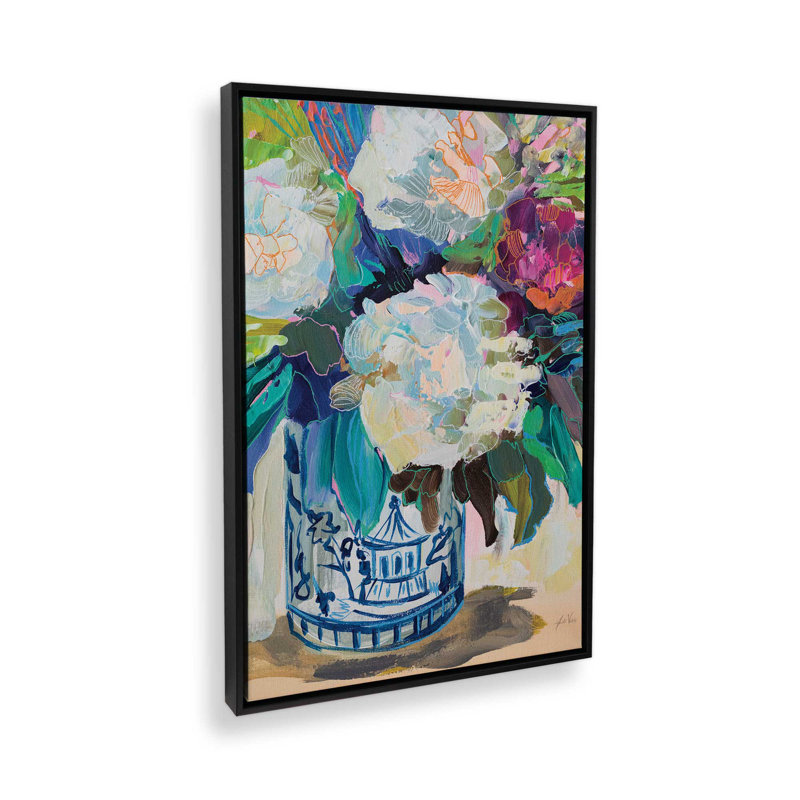 «August Bloom» par Jeanette Vertentes, reproduction d'art, Noir, H 24 po x l 18 po, Cadre flottant
