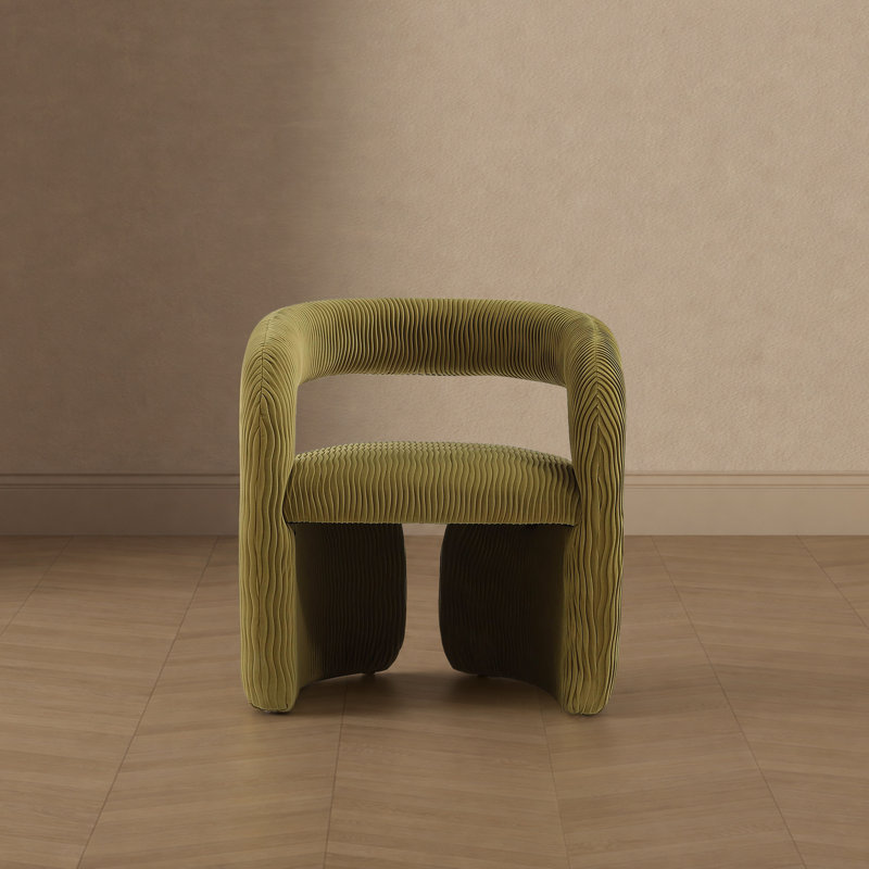 Fauteuil d'appoint Corvette Mid-Century, Velours vert olive