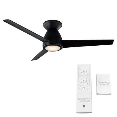Tip Top 3 - Blade Smart Flush Mount Ceiling Fan with LED Light Kit and Bluetooth Remote Control Included Included