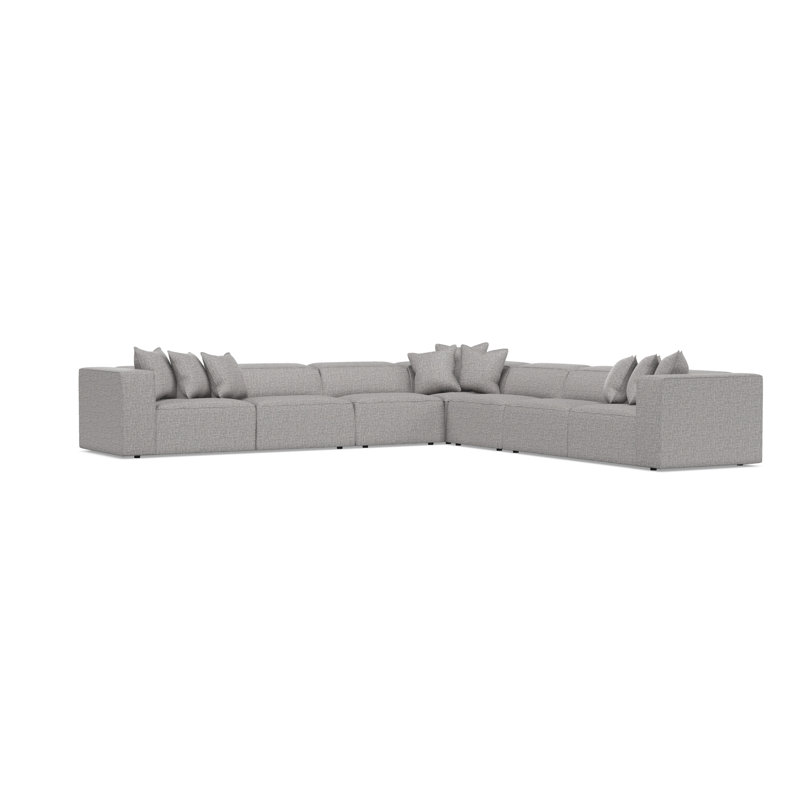 Bernhardt Bliss 5-Piece Fabric Sectional, 28" H x 160.5" W x 160.5" D, Gray Polyester