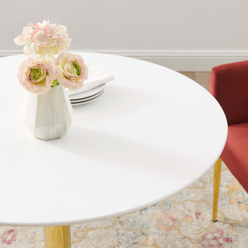 Modway Verne Dining Table, White, 35" W x 35" L