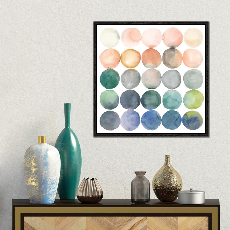 Megan Meagher - Wrapped Canvas Painting, 45.72 cm H x 45.72 cm W, Black Floater Framed