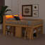 Structure de lit mezzanine en bois avec tête de lit équipée de rangement et éclairage DEL, lit mezzanine compact avec solutions de rangement intégrées-474954922-474954927