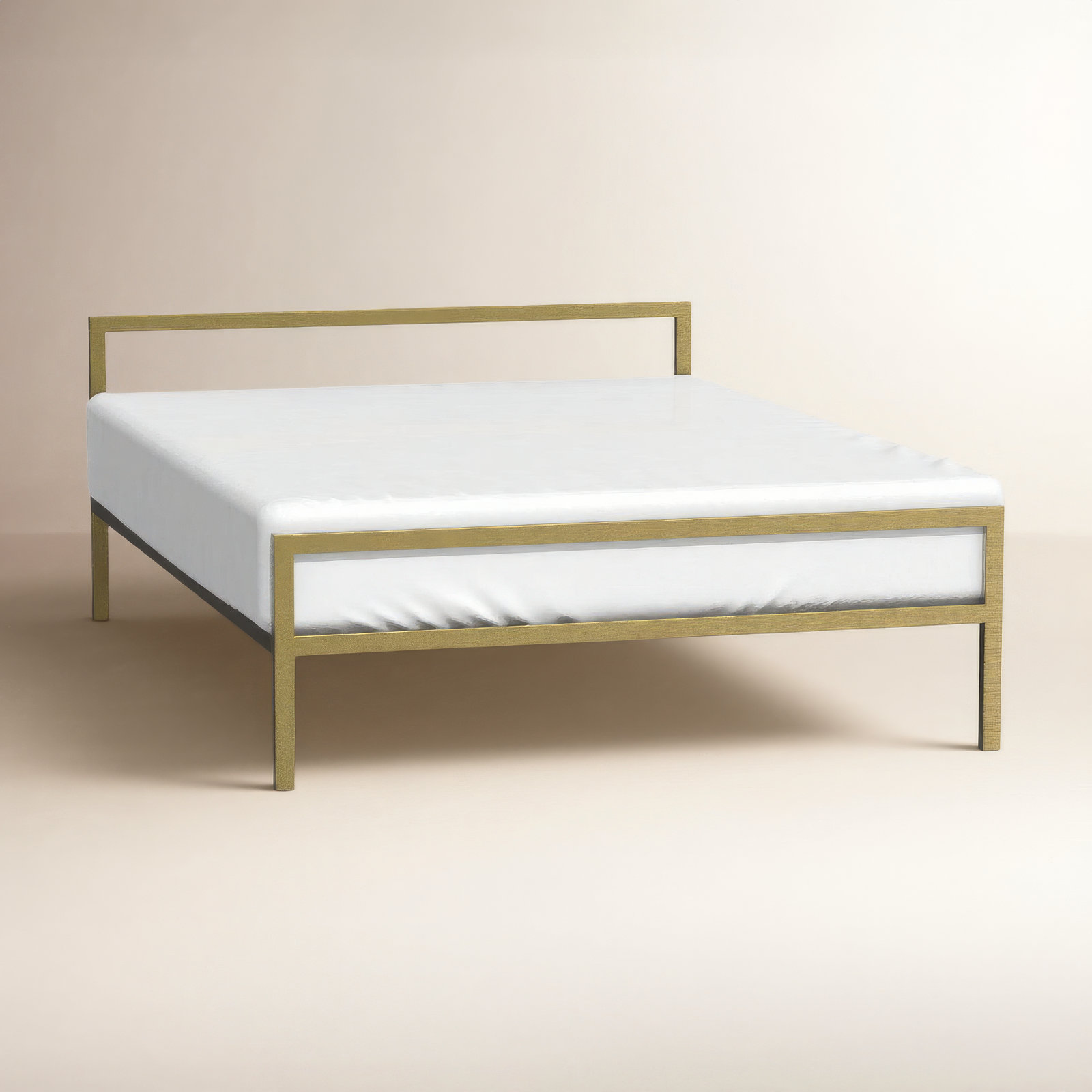 Aston Open-Frame Bed, Queen, Gold