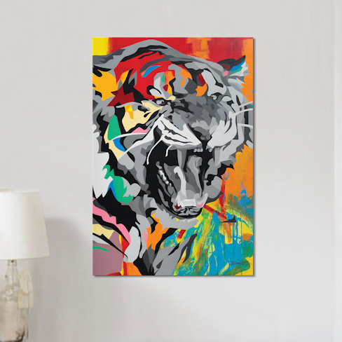 «Tiger», impression sur toile, H 18 po x l 12 po x P 1,5 po, Pas de tapis, Toile tendue