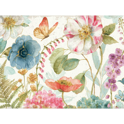 Rainbow Seeds Flowers I on Wood - reproduction sur toile