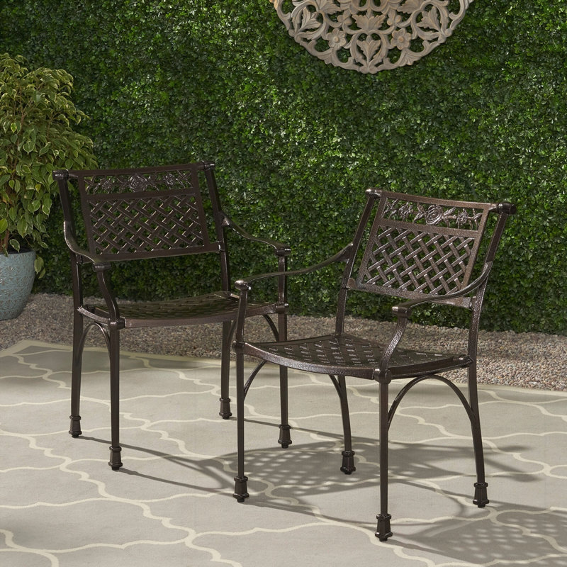 Outdoor Patio Modern Farmhouse Chair Set of 2