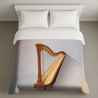 Ornate Wooden Harp Duvet Covers