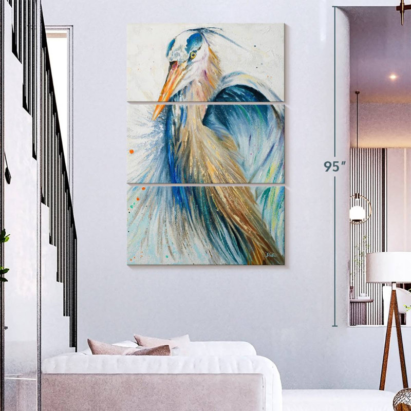 Bramon New Blue Heron II, H 32 po x l 20 po