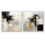 Beige et noir Divine Simplicity - ensemble de 2 collages carrés de peinture abstraite-497861289-497861266
