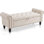 Banc de rangement rembourré 51 po avec capitonnage à boutons et accoudoirs roulés, charnière de sécurité, repose-pieds en lin pour le lit, le vestibule, le salon, le placard