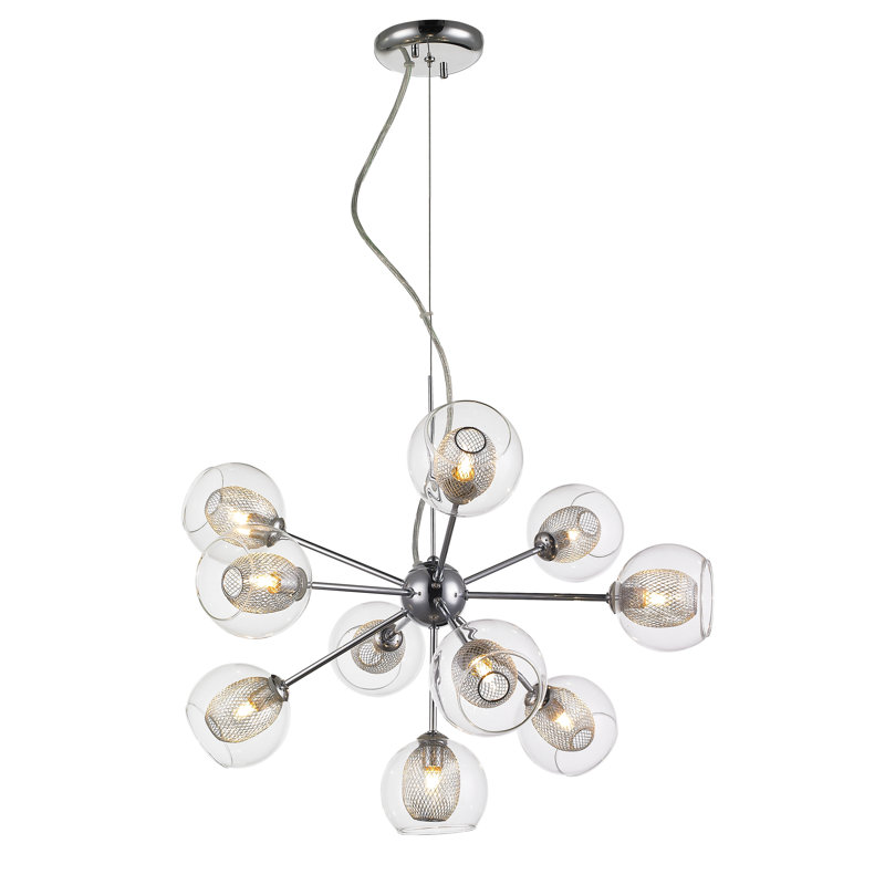 Dayton 10 - Light Steel Dimmable Sputnik Sphere Chandelier