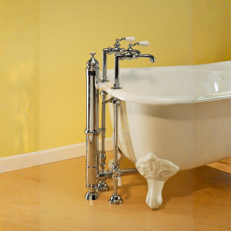 Drain à tour 26,5 po avec tuyau d'évacuation et crépine / connexions IPS par Strom Living, Nickel mat