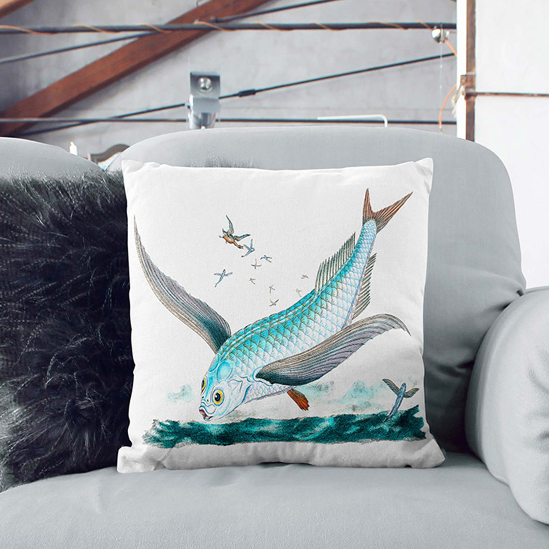 Flying-Fish by Edward Donovan Cushion with Filling