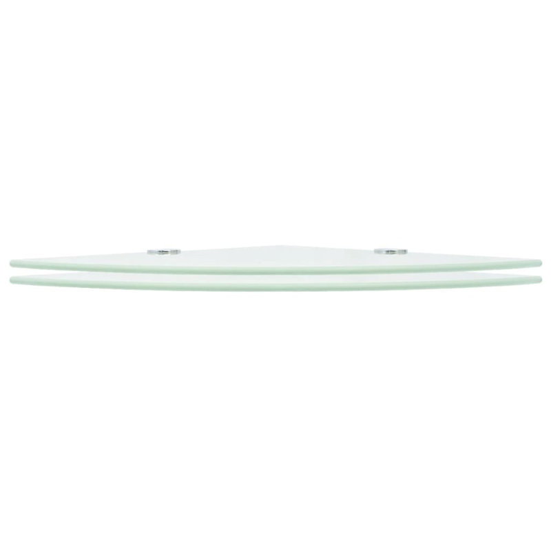 Mysha 2 Piece Glass Corner Shelf, White, 0.8cm H x 35cm W x 35cm D