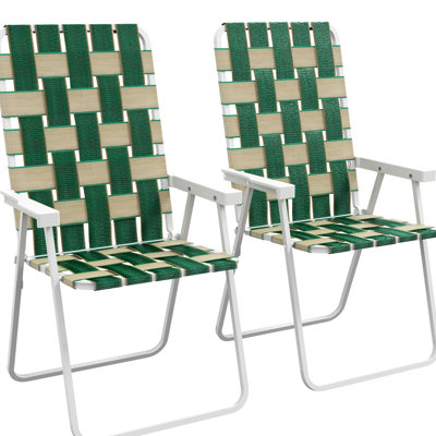 De 2 chaises de patio pliantes,. Chaises d'extérieur classiques classiques, parfaites pour le camping, le jardin, la piscine, la plage et la cour