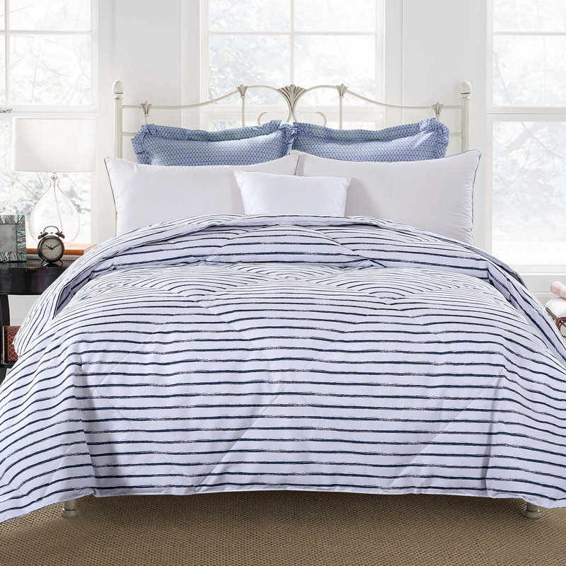 Polyester Box Stitch Striped Comforter, Full/Queen