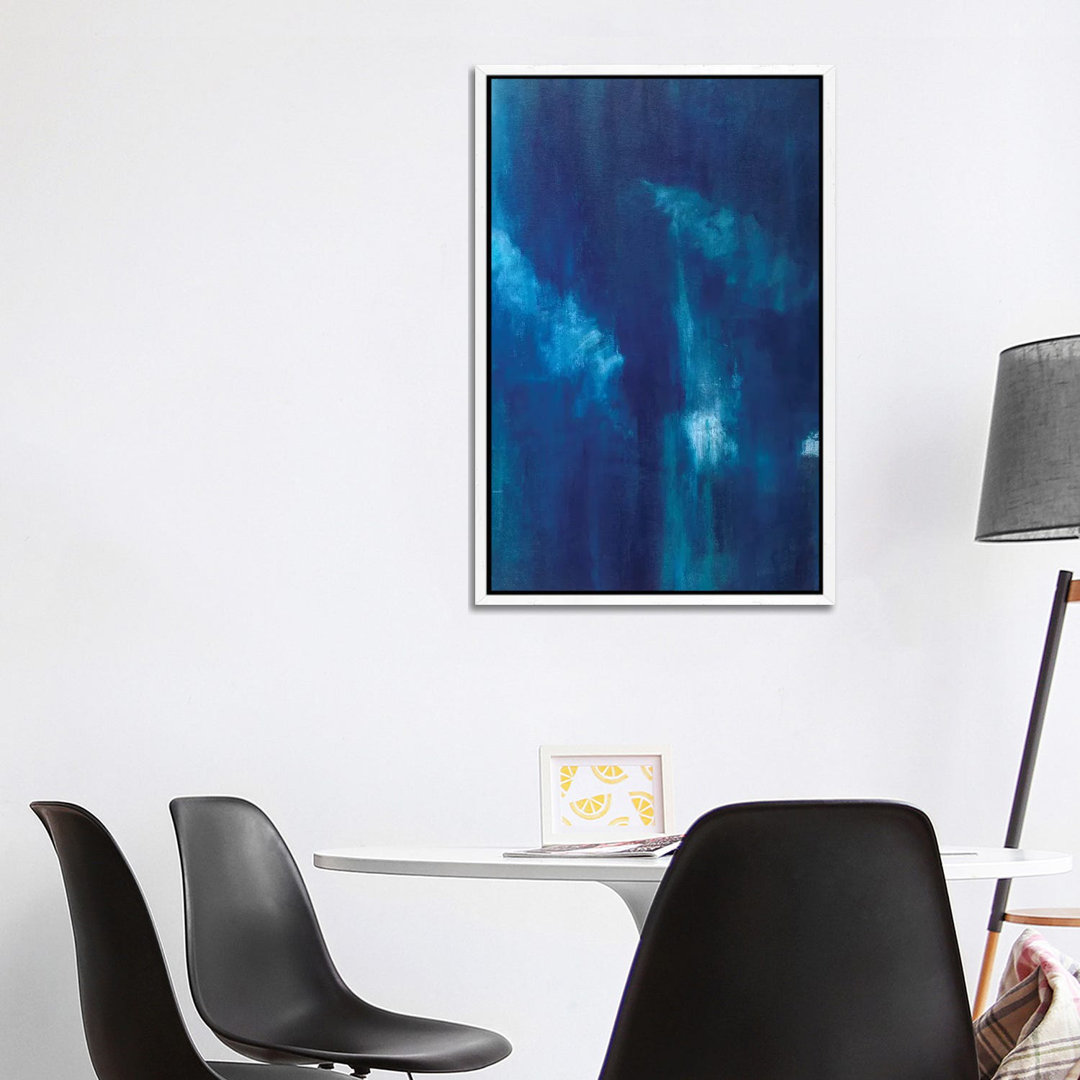 Azul Profundo Triptych III von Suzanne Wilkins - Galerie-umwickelte Leinwand Giclée