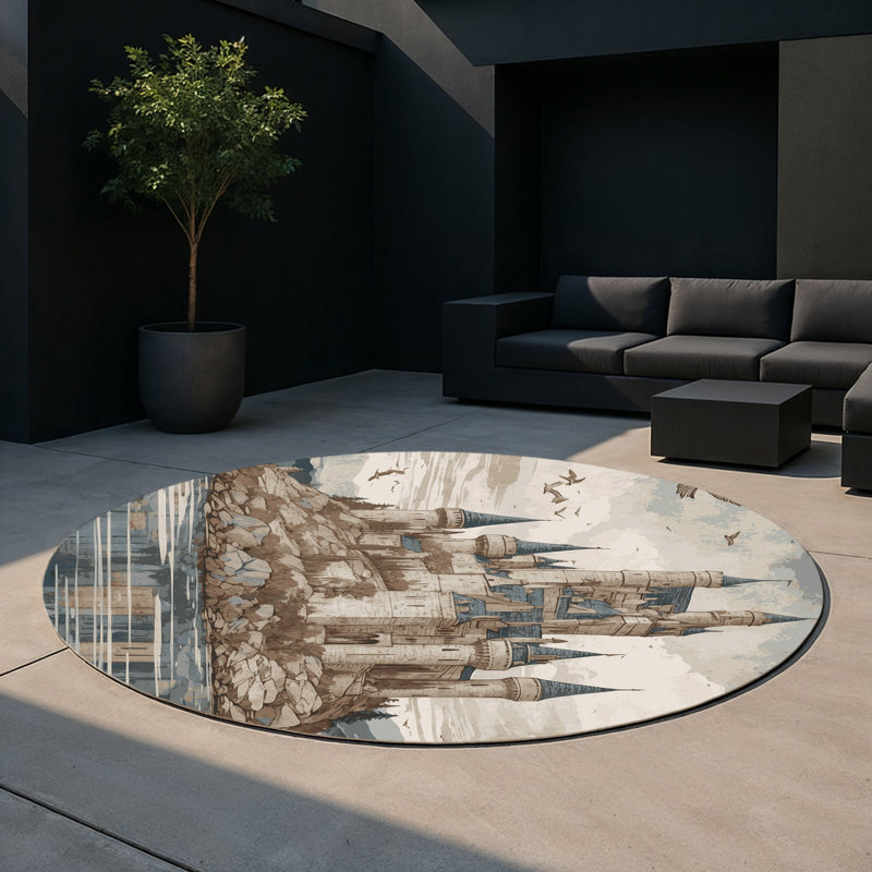 Tapis intérieur et extérieur Enchanted Walls, Rond 5 pi