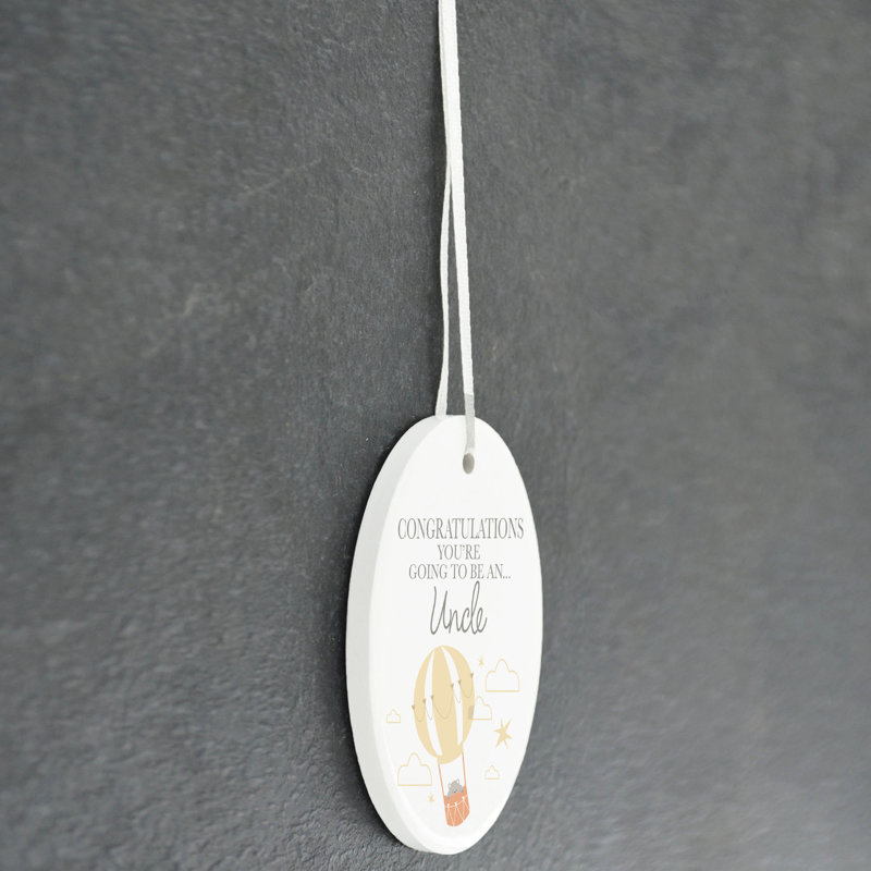 Uncle To Be Oval Shaped Ceramic Ornament