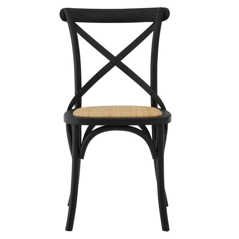 New Bedford 47cm H Solid Wood Cross Back Side Chair in Brown