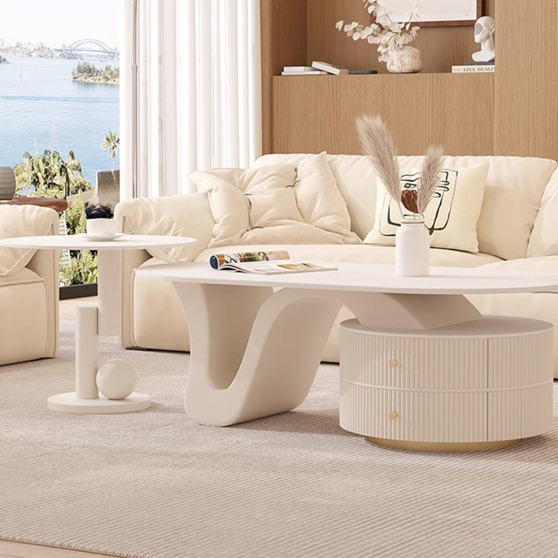 Table basse moderne moderne, H 18,5 po x L 39,4 po x l 23,6 po