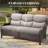 5 - Person Handwoven Wicker Patio Conversation Fire Pit Set With 5" Olefin Cushions Swivel Glider Chairs-123855006-123855009