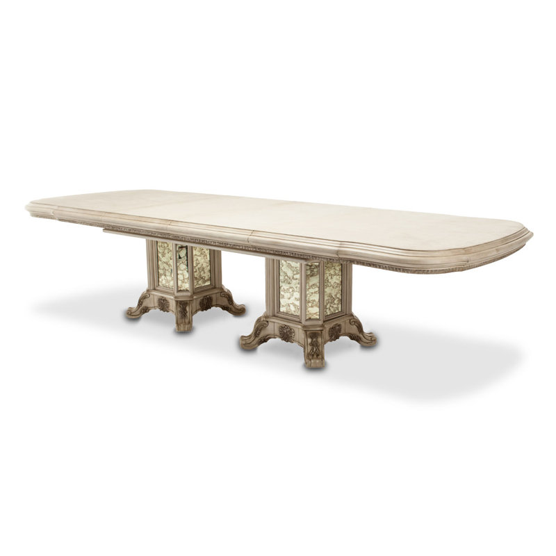 Platine De Royale Champagne Extendable Dining Table, Champagne