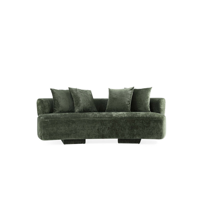 Canapé en chenille vert olive 91 po Verandah, H 29,5 po x l 90,6 po x P 44,5 po, Vert olive