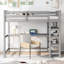 Lit mezzanine simple avec tablettes de rangement et bureau sous le lit-64355230-64355231