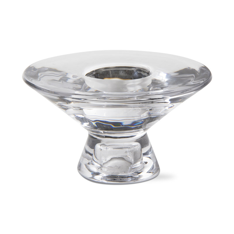 Photophore réversible en verre transparent Aura L 4,65 po x l 4,65 po x H 2,56 po