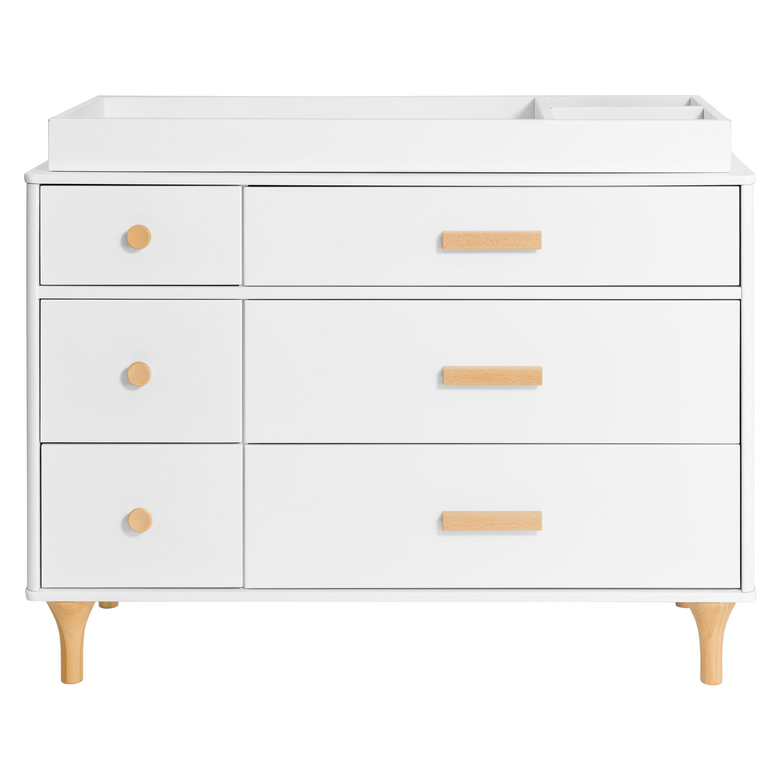 Lolly 6-Drawer Assembled Double Dresser, White/Natural