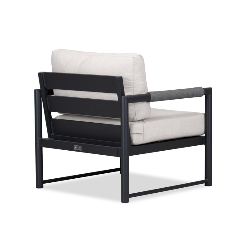 Alto Outdoor Lounge Chair, Cast Silver Sunbrella®, Black