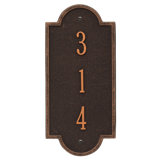 Richmond Personalized Vertical Petite 3-Line Wall Address Plaque