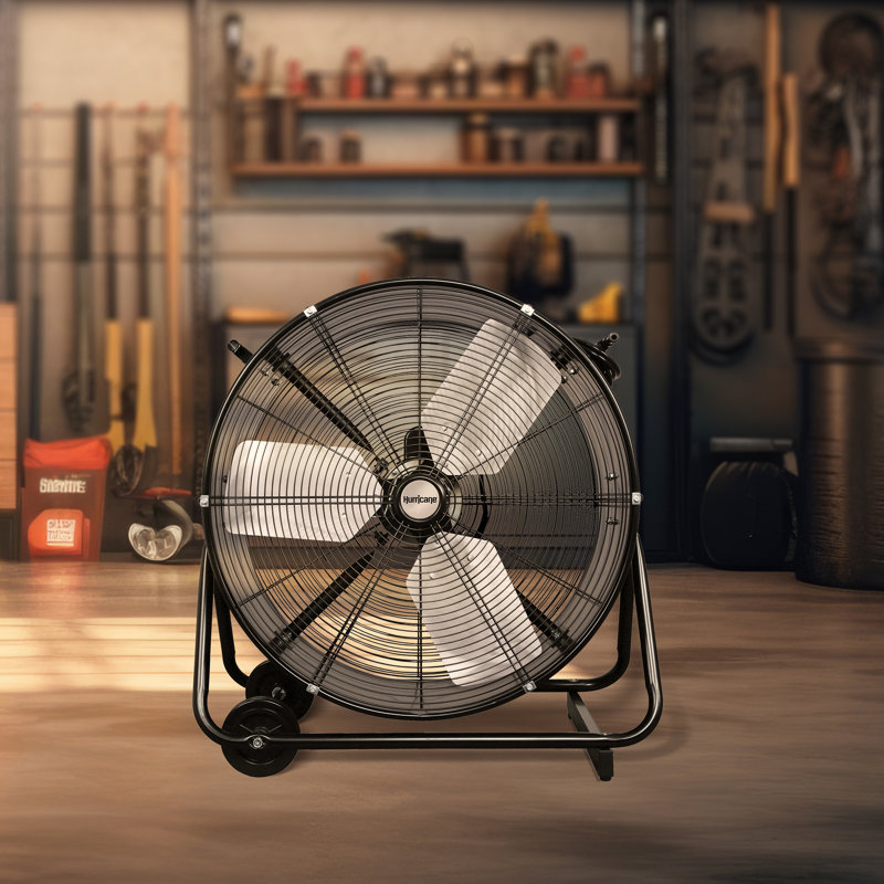Ventilateur à tambour inclinable portatif réglable de 24 po Hurricane Pro Series, noir