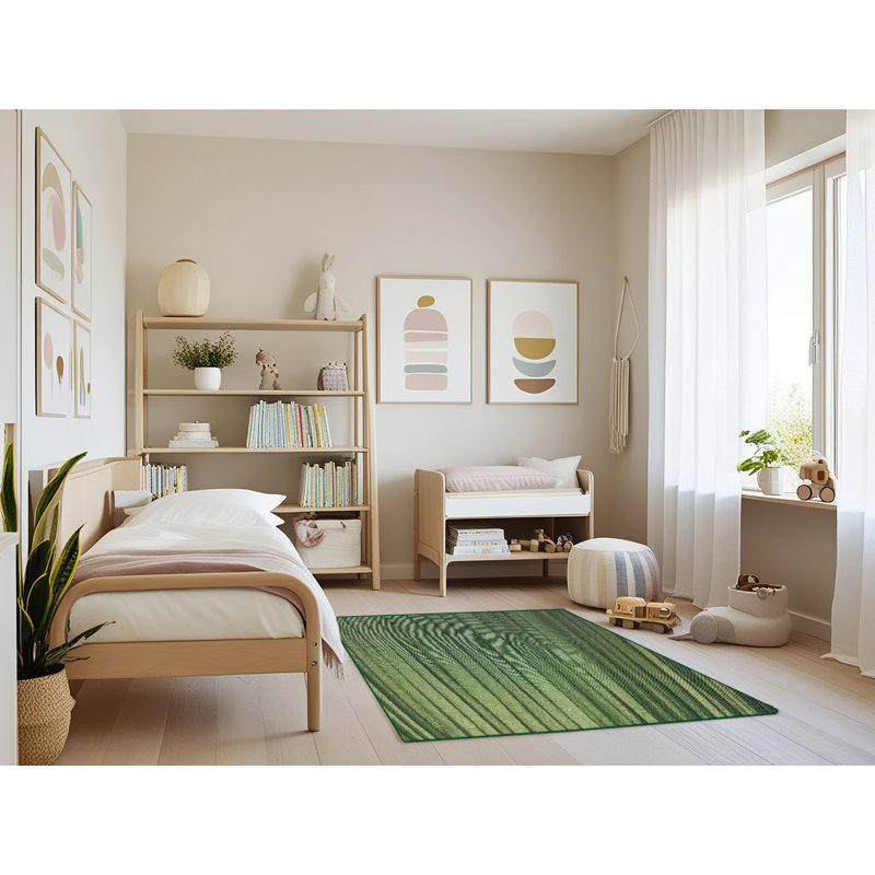 Tapis vert tissé à la machine, Rectangle 4 pi x 6 pi